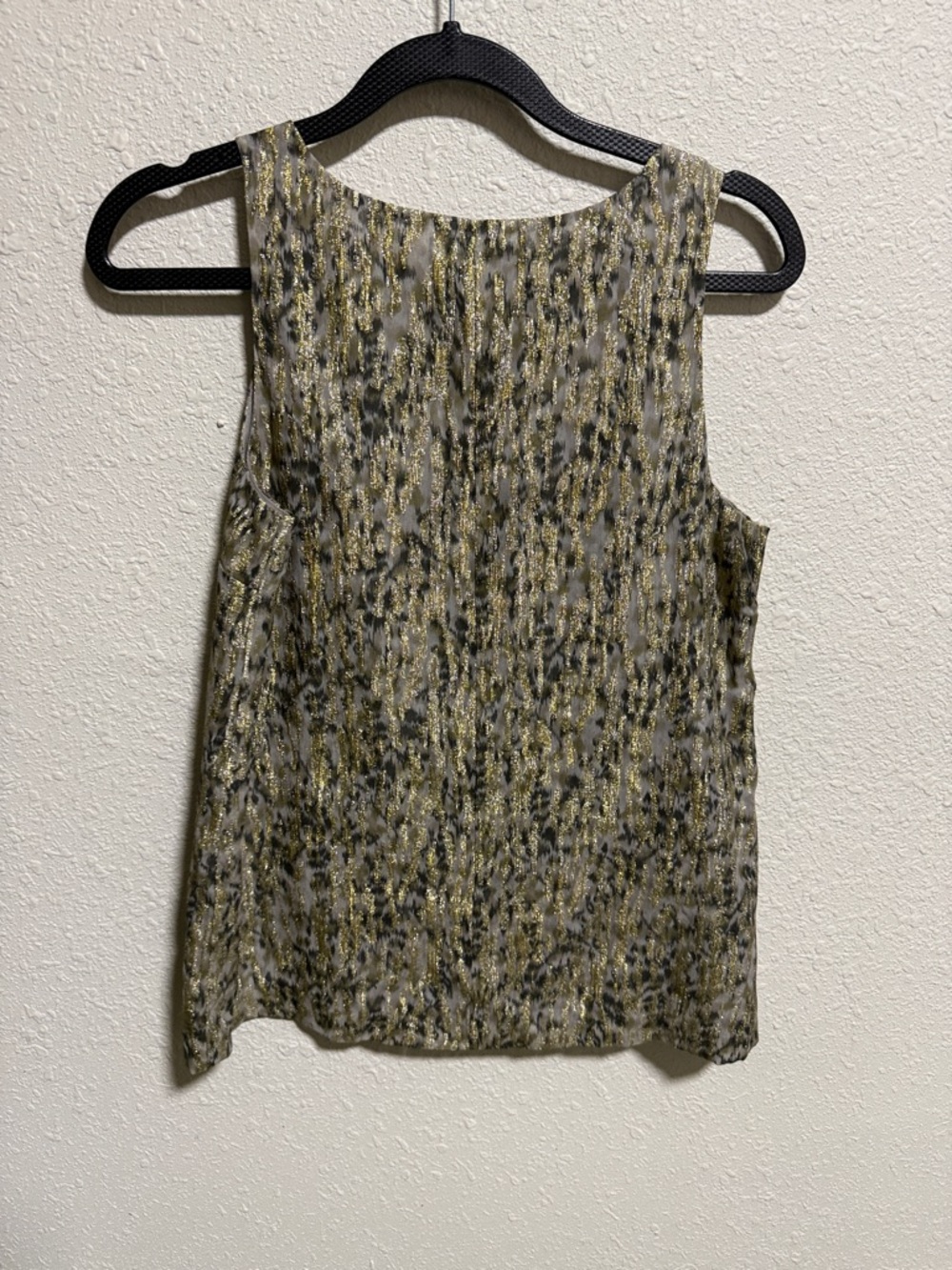 Broadway‎ & Broome Gold Metallic Abstract Animal Print Tank Top XS - Picture 5 of 5